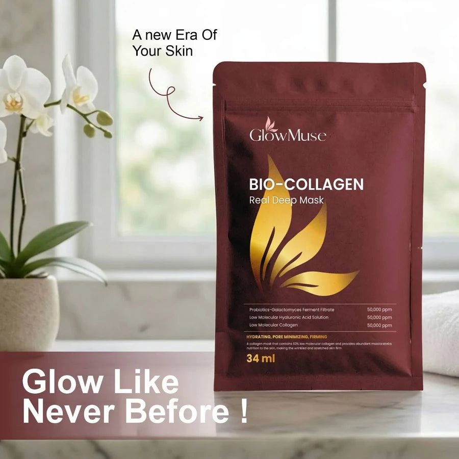 GlowMuse Bio-Collagen Real Deep Face Mask – Hydrating & Firming Sheet Mask