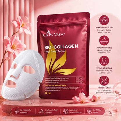 GlowMuse Bio-Collagen Real Deep Face Mask – Hydrating & Firming Sheet Mask